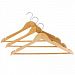 Вешалка для одежды деревянная 45см, светлое дерево,хром, набор 3шт VETTA