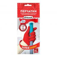 Перчатки латексные БИКОЛОР СВЕРХПРОЧНЫЕ (XL) белый-красный Komfi (144/12)