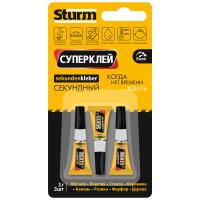 Клей СУПЕРКЛЕЙ "STURM"  на единичном блистере 1гр.(12/216)