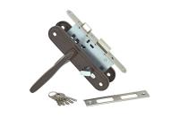 ЗВ S-Locked 155-50-BR замок врезной с ручками мод.607 (кл/верт) (коричневый) (18)