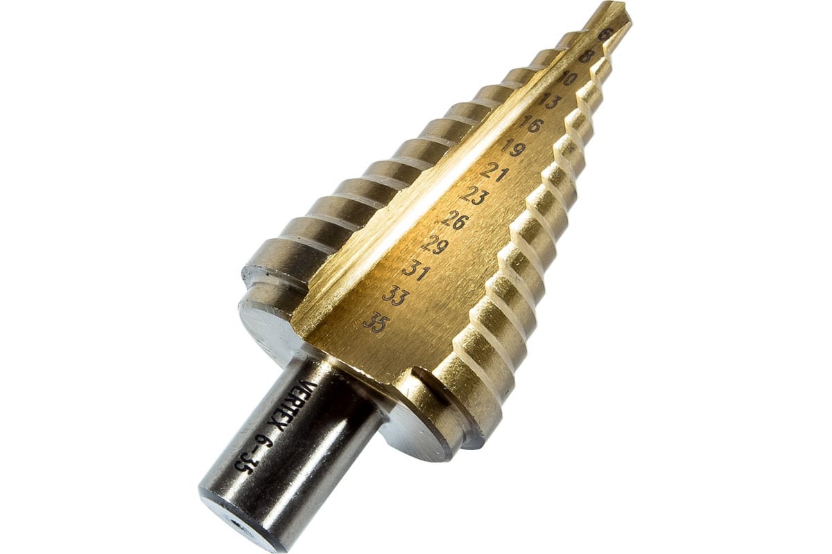 Сверло ступенчатое по металлу (6-35мм) VertexTools (1/10/50) Сверло ступенчатое по металлу (6-35мм) VertexTools (1/10/50)