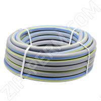 Шланг поливочный  3/4" (19мм) х 25м (3х-слойный) армированный, ТЭП, серебро с зеленой и синей полосо