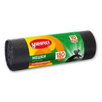 Мешки для мусора 180л х 10шт (30мкм) ОСОБО ПРОЧНЫЕ "Умничка" ПДВ(15)