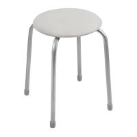 Табурет 4 ножки (круглое сиденье) СВЕТЛО-СЕРЫЙ НИКА