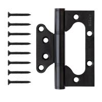 Петля бабочка Апекс INFINITY 102*80*3-PS2-INOX-BLM накладная, без врезки (нержавеющая сталь/черный м