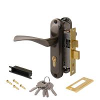 ЗВ АВЕРС замок врезной 0823/60-АВ с ручками к/к (бронза) (1/24)