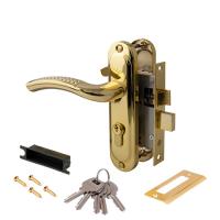 ЗВ АВЕРС замок врезной 0827/60-G с ручками к/к (золото) (1/24)