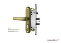 ЗВ Рязань ЗВ4-31/55 замок врезной с ручками без ЦМ, без отв. пл. (золото) (1/12)