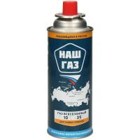 Газ. баллон "НАШ ГАЗ" для портативных приборов цанговый всесезонный 220гр 520см3 (-10°С +35°С)