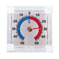 Термометр оконный "Биметаллический" квадратный на липучке (100)