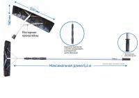 Скребок для уборки снега с крыш пластм. с алюм. телескопической ручкой в сборе 630-160мм, 6,4м