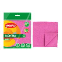 Салфетка из микрофибры 30x30см "УМНИЧКА"  1шт (60)
