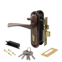 ЗВ АВЕРС замок врезной 0823/60-АС с ручками к/к (медь) (1/24)