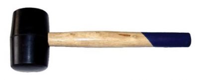Киянка резиновая с деревянной ручкой черная 340гр Ор. (12)