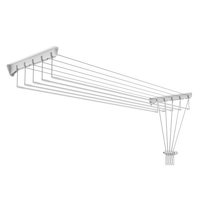 Сушилка настенно-потолочная 8м длина прутка 1,6м (белая) Сушилка настенно-потолочная 8м длина прутка 1,6м (белая)