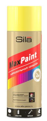 Краска Sila HOME Max Paint ЖЕЛТЫЙ аэрозольная флуоресцент.520мл (12)
