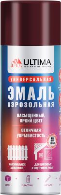 Аэрозоль Ultima эмаль КРАСНАЯ-ВИННО (RAL 3005) 520мл (12)