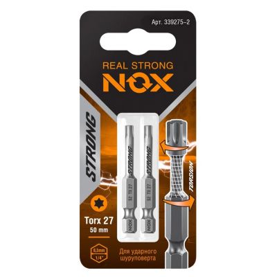 Бита torsion E6.3 Tх27-50, 2 шт карта STRONG