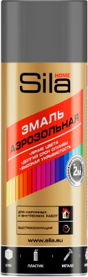 Аэрозоль Sila Home эмаль БАЗАЛЬТОВО-СЕРЫЙ RAL7012, 520мл (12)