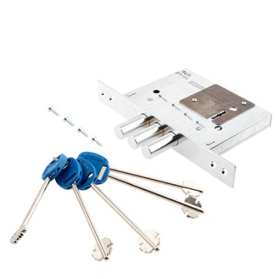 ЗВ КАЛЕ 257/L (никель) замок врезной сувальдный 5 кл. (Турция) (1/16)