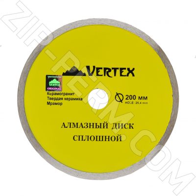 Диск алмазный отрезной 200x25,4мм сплошной VertexTools (1/50)