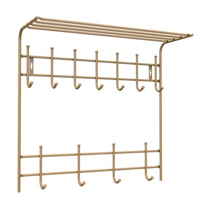 Вешалка настенная ВПТ11М (золото) с полкой 740х705х265 НИКА (5)