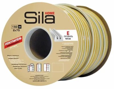 Уплотнитель E-9*4 белый 150м Sila Home /6