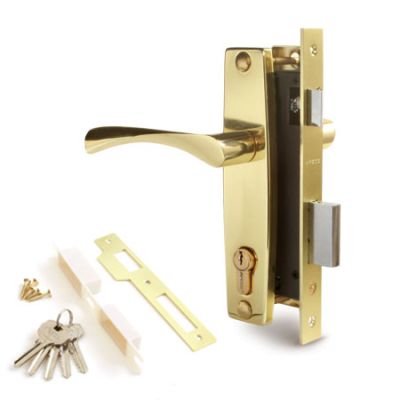 ЗВ Апекс 1323/60-G замок врезной с ручками (золото) (1/20)