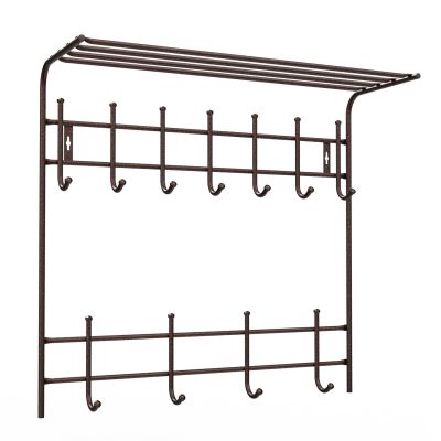 Вешалка настенная ВПТ11М (медный антик) с полкой 740х705х265 НИКА (5)