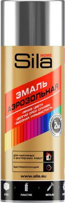 Краска Sila HOME Max Paint СЕРЕБРЯНЫЙ МЕТ. с мет.эффектом RAL001 аэрозольная 520мл