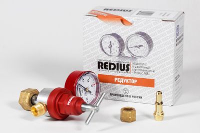 Редуктор газовый пропановый Редиус БПО-5-3 с 1 манометром (красный)