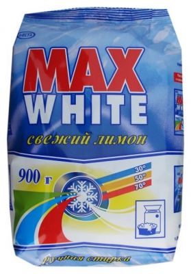 Порошок стиральный Max White Свежий лимон 900 гр.