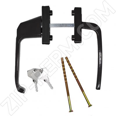 Ручка оконная двухстор, с замком узкая/обычная 2 кл. КОРИЧНЕВАЯ