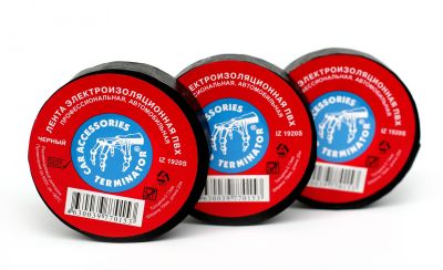 Изолента TERMINATOR 0,13x19ммx20м чёрная