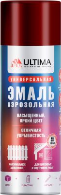 Аэрозоль Ultima эмаль КРАСНАЯ-ТЕМНО (RAL 3011) 520мл (12)
