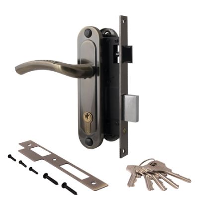 ЗВ Апекс 1227/60-АВ замок врезной с ручками (бронза) (1/20)