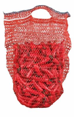 Сетка для овощей 25х39см до 5кг красная с ручками (100/2000)