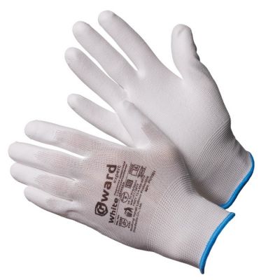 Перчатки нейлоновые покрытые полиуретаном БЕЛЫЕ GWARD White  р-р 7/S (12)/240