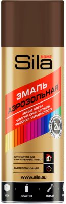 Краска Sila HOME Max Paint КОРИЧНЕВЫЙ RAL8028 аэрозольная унив. 520мл (12)