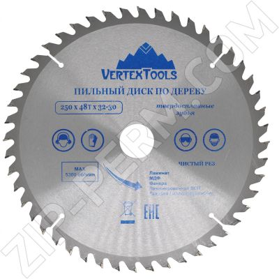 Диск пильный 250 х 48Т х 32мм/30мм VertexTools