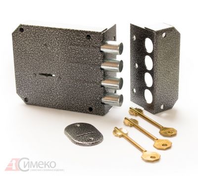 ЗН Симеко ЗН-1 (5кл.)  замок накладной, ф18мм, антик-серебро, лат.кл. (10)