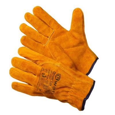 Перчатки спилковые прошиты огнеупорной нитью GWARD Driver Lux (оранжевые)