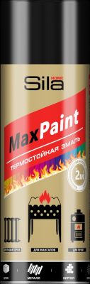 Краска Sila HOME Max Paint RAL  9005 ТЕРМОСТОЙКАЯ Черная  аэрозоль 520 мл (12) Россия