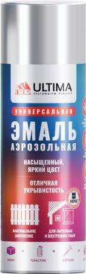 Аэрозоль Ultima МЕТАЛЛИК эмаль ХРОМ 520мл (12)