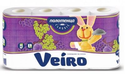 Полотенца Veiro 2слоя Classic 4шт 50л (6/240)