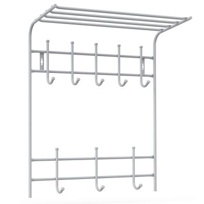 Вешалка настенная ВПТ8М (матовый серый) с полкой 600х705х265 НИКА (5)