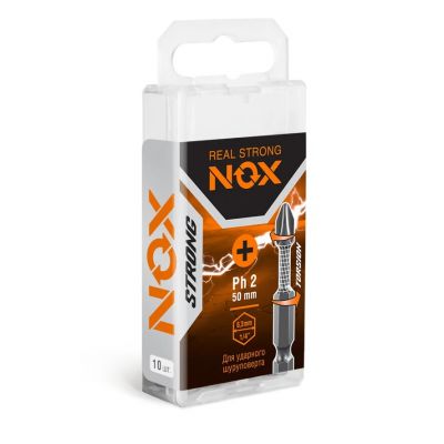 Биты PH 2x50 мм NOX STRONG ТОРСИОННЫЕ 10шт. бокс (20)